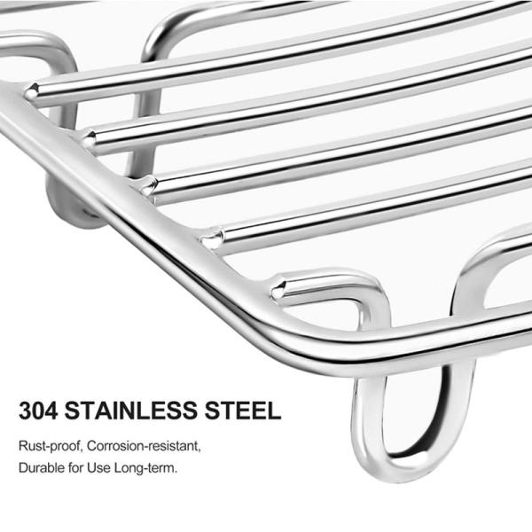 Stainless Steel Rust Proof Self Draining Bar Soap Dish Holder for Shower Bathroom