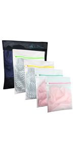 Mesh Laundry Bags for Delicates with Premium Zipper, Travel Storage Organize Bag, Clothing Washing Bags