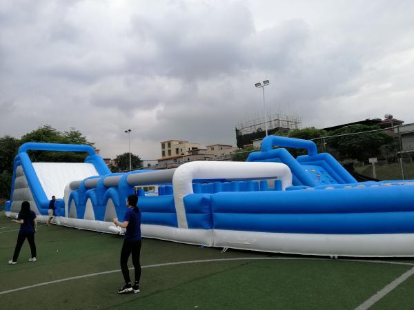 Outdoor commercial adult gaint inflatable obstacle course kids bouncer castle with blowers  PO-0522