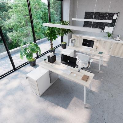 Conception simplifiée Bureau unique avec armoire de rangement pour la personnalisation de support de meubles commerciaux