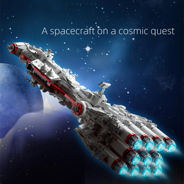 20m Remote Control Spaceship Model Building Blocks Electronics 62*20*22cm Large Building Blocks