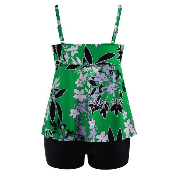 2018 New Plus Size One piece Swimsuit Floral Print Swimsuit Women Push up with