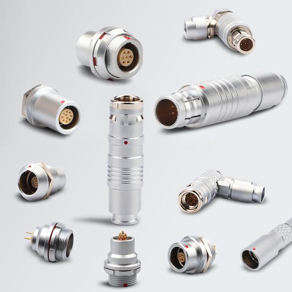 Compatible Male Female Medical LM Push Pull Metal Connectors And Circular Cables
