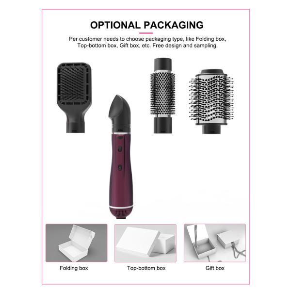 Сушильщик щетки волос ABS электрический, ионные 4 в 1 щетке горячего воздуха 1000W