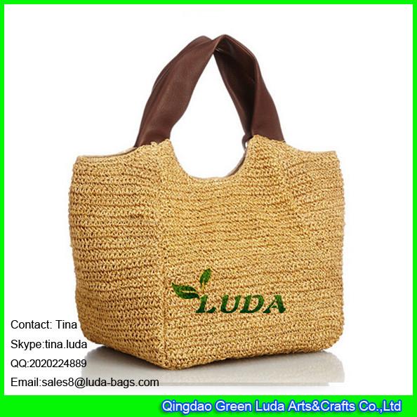 LUDA classica soft women beach handbag crochet straw hobo handbag