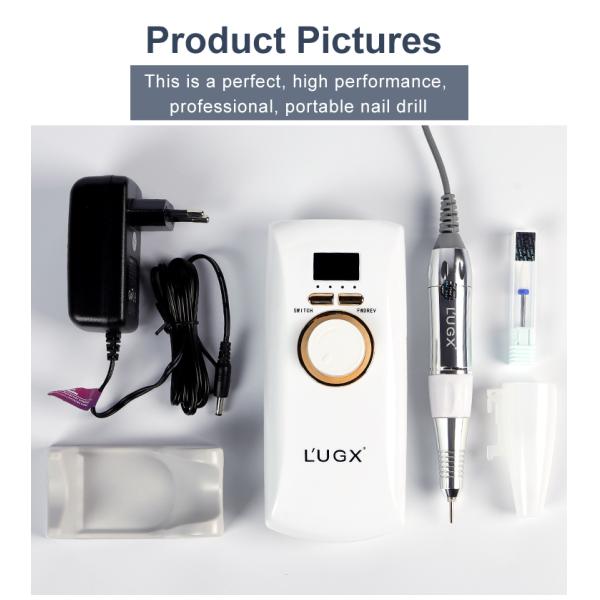 L'UGX 30000 rpm portable cordless crazy electric nail drill