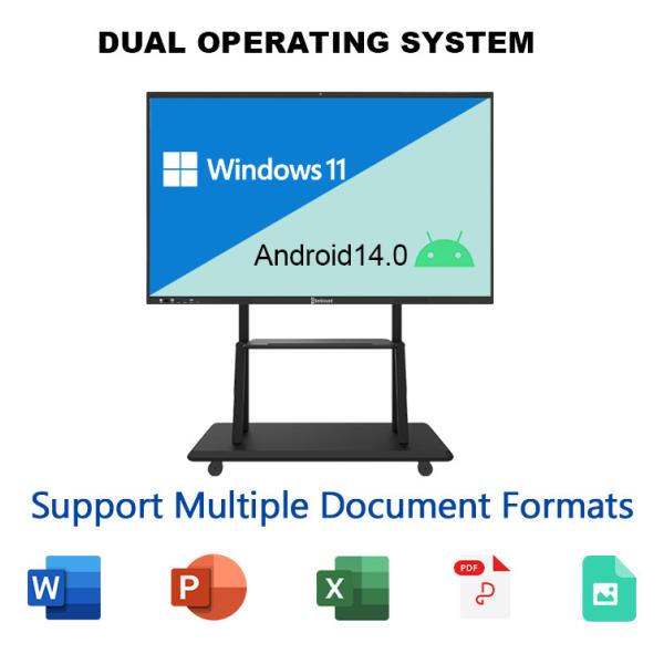 86'' 4K LCD Interactive Whiteboard with Infrared Touch Frame and Android 14 System for Smart Classrooms