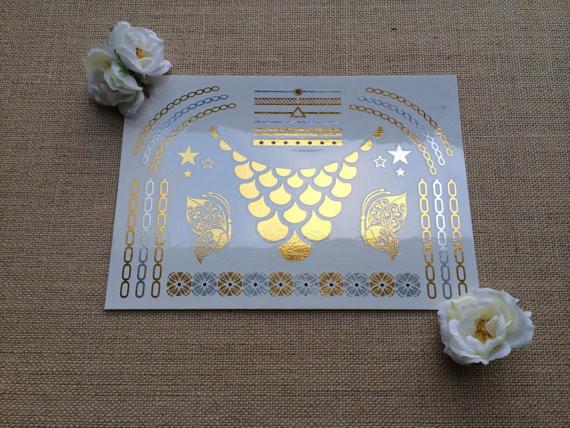 Gold metallic tattoo