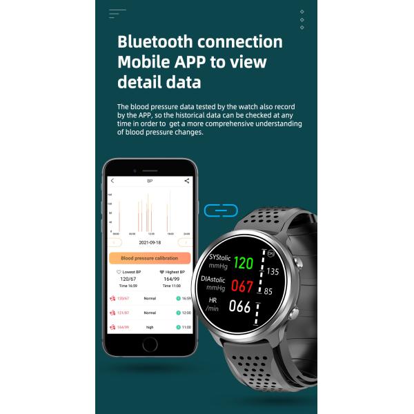 Montre intelligente P30 de moniteur de santé de tension artérielle d'ECG de pompe à air 1,3 pouces pour des soins de santé