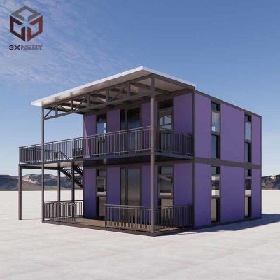 Casas de contêineres de 73m2 Casa modular expansível