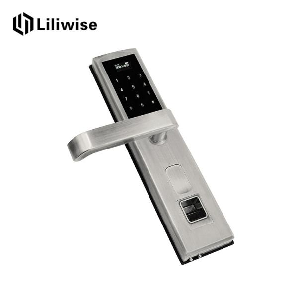 Keyless Residential Door Locks , Fingerprint Hotel Electronic Door Locks 304 Stainless Steel