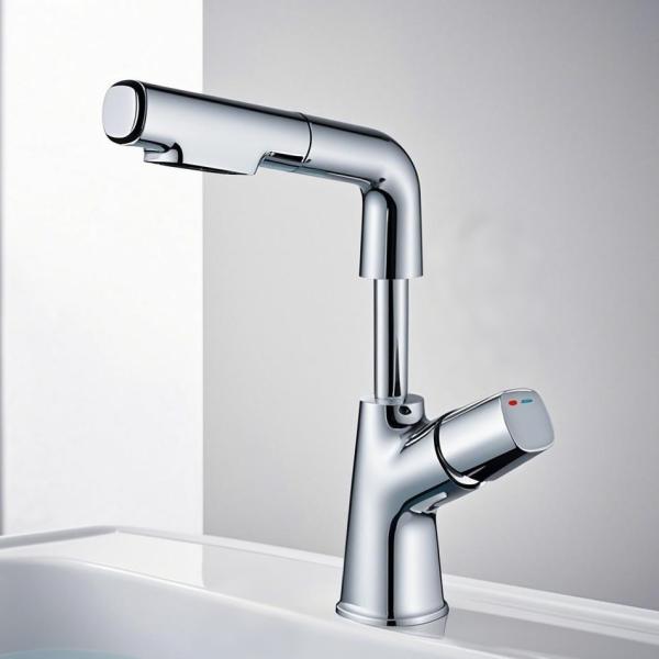 Modern Bathroom Faucet Basin Surface Angel Lift Pull Out Type