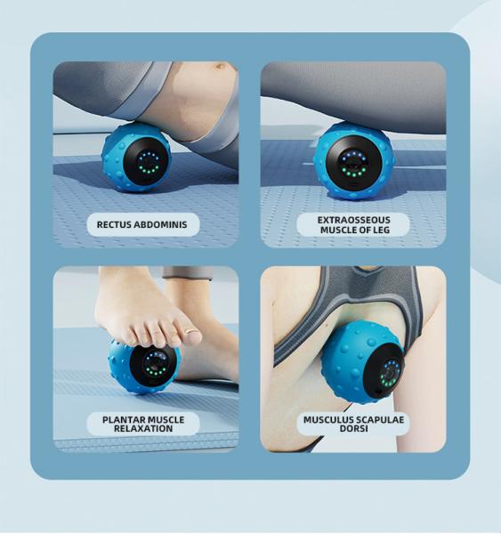Electric Back Foot Pain Massager Roller Ball Self spiky silicone yoga massage roller ball vibrating massage ball