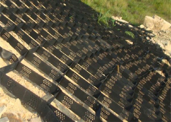 Black Road Grid Hdpe Honeycomb Geocell Gravel 1.0mm Thickness
