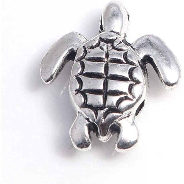 шарик античного прекрасного шкентеля черепахи 160pcs серебряный очаровывает подходящий первоначальный браслет 9x7mm