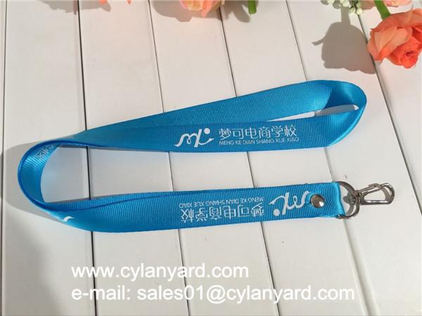 Riveted nylon neck strap with heavy duty metal clasp hook, riveted nylon lanyards