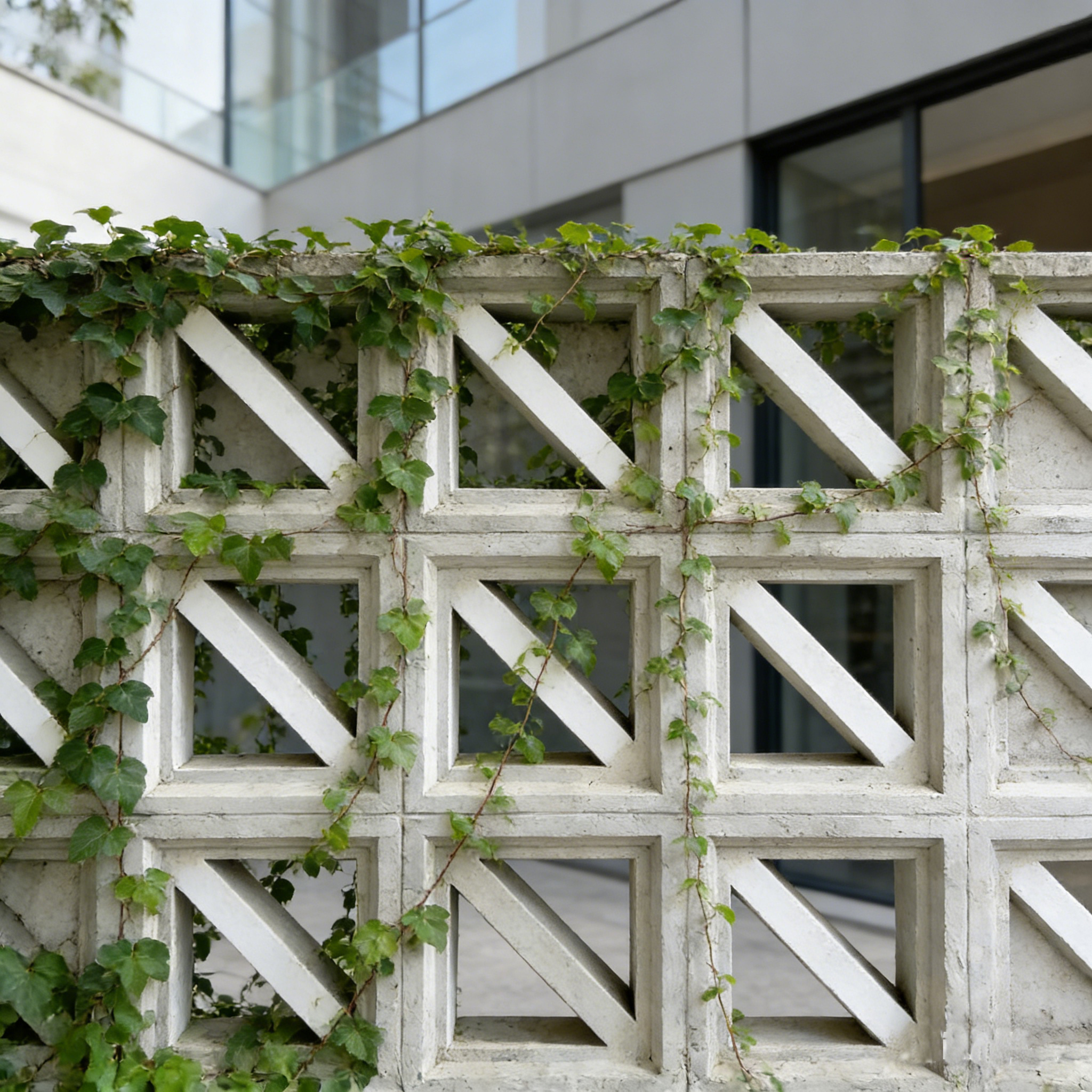 Precast White Concrete Breeze Block Architectural Diagonal Louvre Screen Blocks for Exterior Boundary Walls