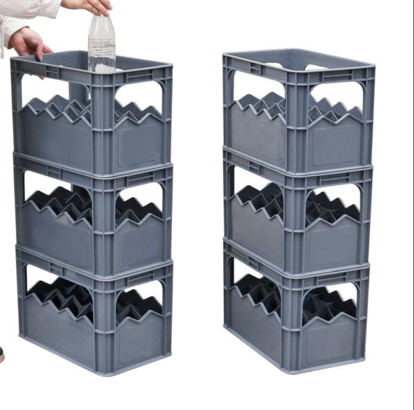 Plastic Beer Bottle Crate 15 Bottles Wholesale Stackable Turnover Storage Plastic Beer Crates 12/15/20/24/40 Bottles Green/Black/Blue/Red Mesh Style
