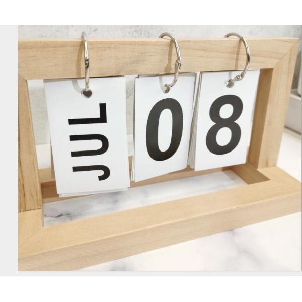 Office Home Wooden Calendar Stand Perpetual Desktop Decoration Flip Calendar Stand
