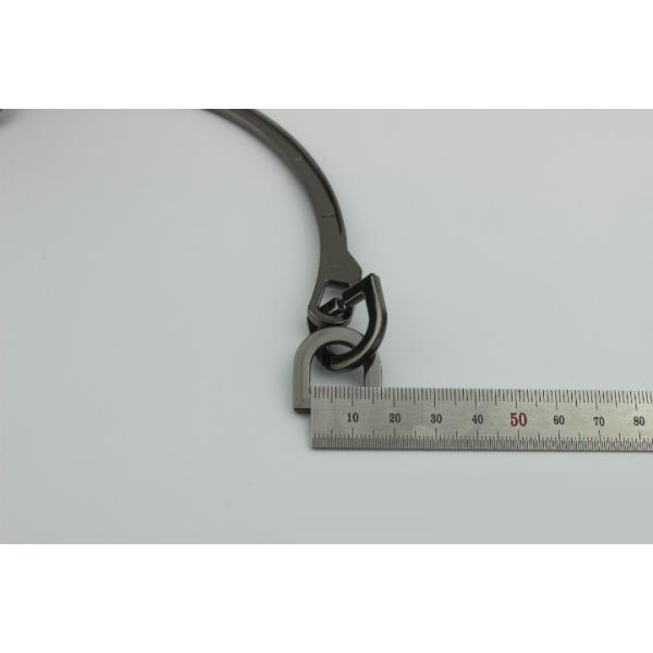 2018 Fashion trendy light gold & gunmetal color tote bag metal handle with d ring decorate