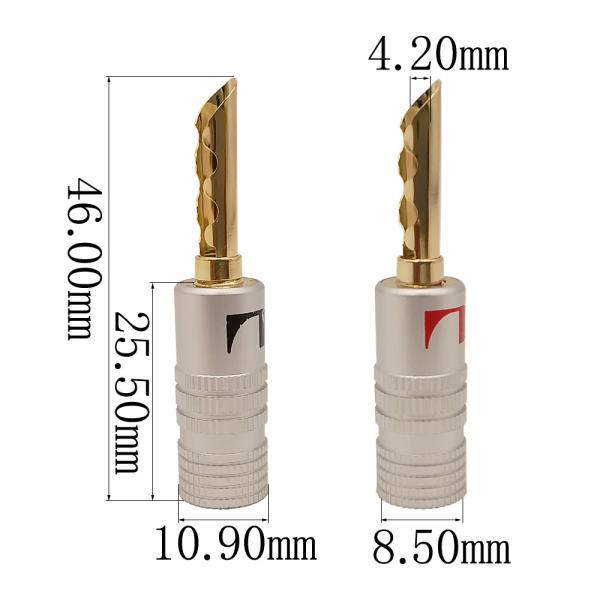 Практически медные штепсельные вилки диктора Nakamichi, соединители банана Nakamichi мужчины