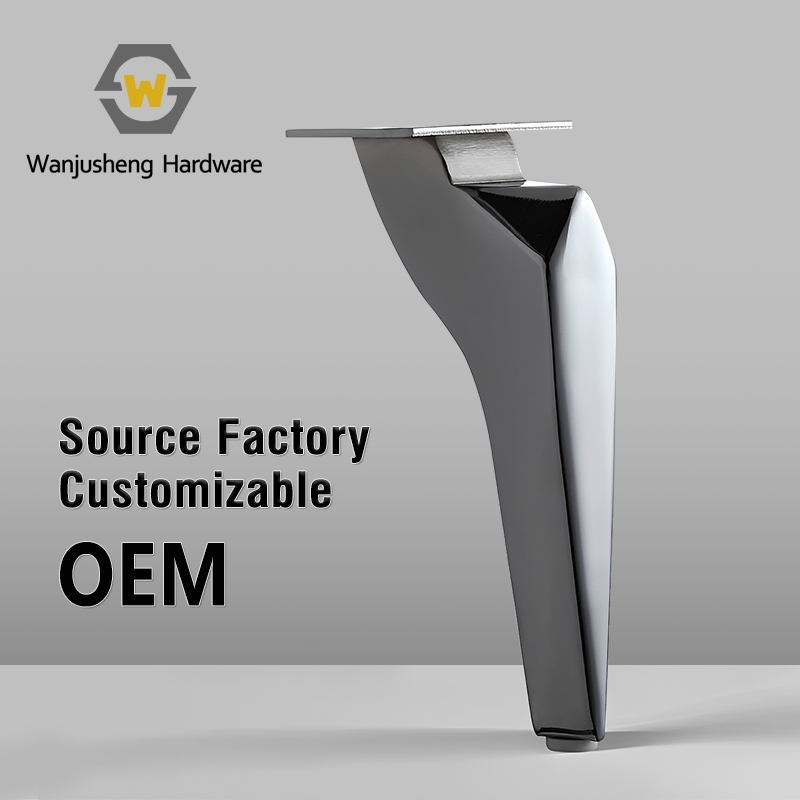 Metal Support Legs with Anti-slip Rubber Base for Sofas Furniture Fittings for Cabinets & Tables