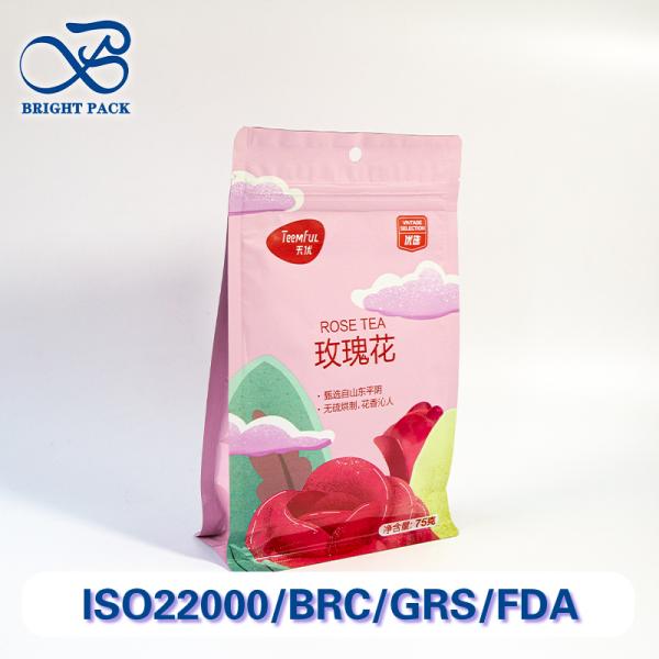 Cost-Effective Eight Sided Sealing Bag For Tea Packaging With Tear-Resistant And Custom Printing Bulk Order Discounts.