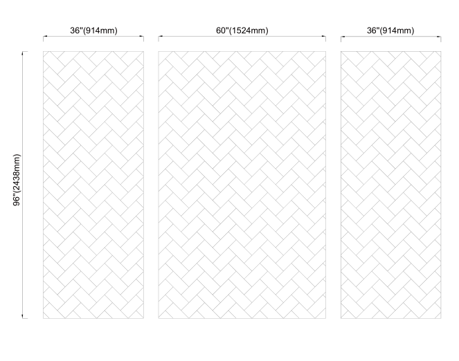 Herringbone Solid Sheet Shower Walls Panel No Grout OEM