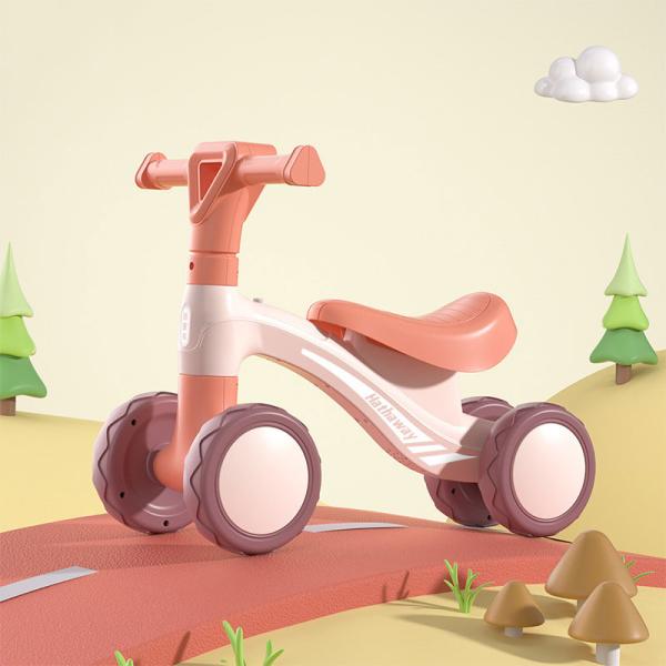 Push Bicycle Balancing Gift for Boys Girls Four Wheels Age 0-3M Handcart Learning Toy