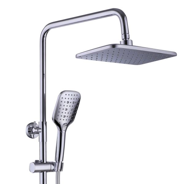 Single Handle Shower Faucet Set with 12 Inch Rainfall Shower Head and Handheld Sprayer