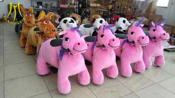 Hansel plush animal kiddie rides battery operated walker animal in game centers