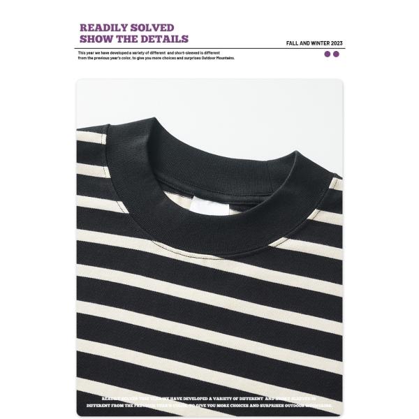 Women'S Over Oversized Crewneck Sweatshirt Loose Basic Striped Tshirt 100% Cotton Men