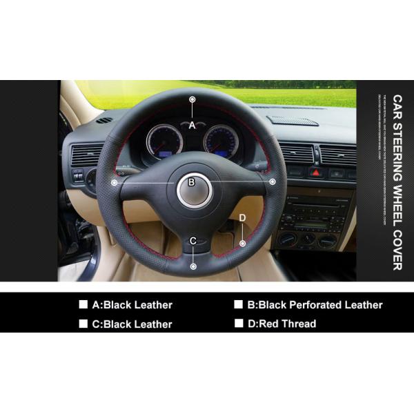VW Golf 4 5 6 7 8 Plus Polo Bora Sharan Atlas Jetta Tiguan Caddy EOS Arteon Leather Steering Wheel Cover