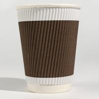 Double Walled Disposable Coffee Cup With Lid Hot Drink Eco-friendly Biodegradable Water-based Coating Paper Cup