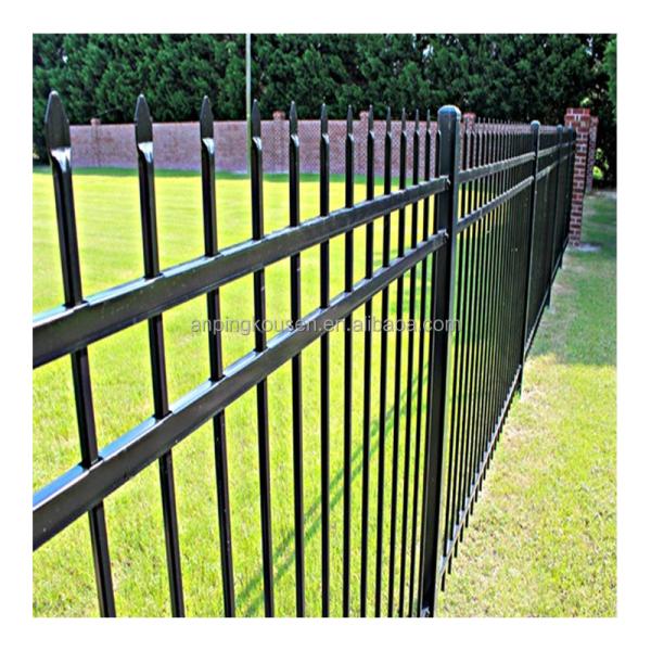 6ftx8ft Black Metal Garden Fences Powder Coated Galvanized Steel Anti Rust Affordable