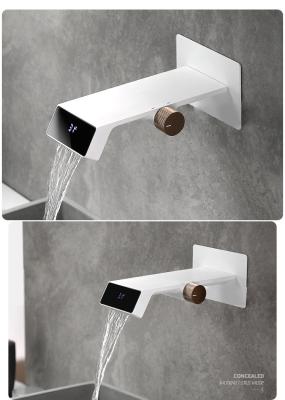 Digital Brushed Aluminum Faucets Concealed Basin Tap In Wall