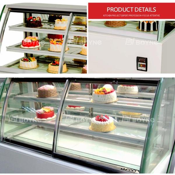 Столешница охладила воздушное охлаждение нержавеющей стали холодильника дисплея торта Демистинг неубедительное стекло 580В