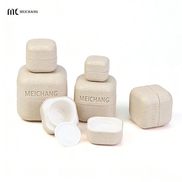 5G 15G 20G 30G 50G 100g 200G Square Cream Jar Wheat Straw Fiber Biodegradable & Food-Grade (MC-P-531)