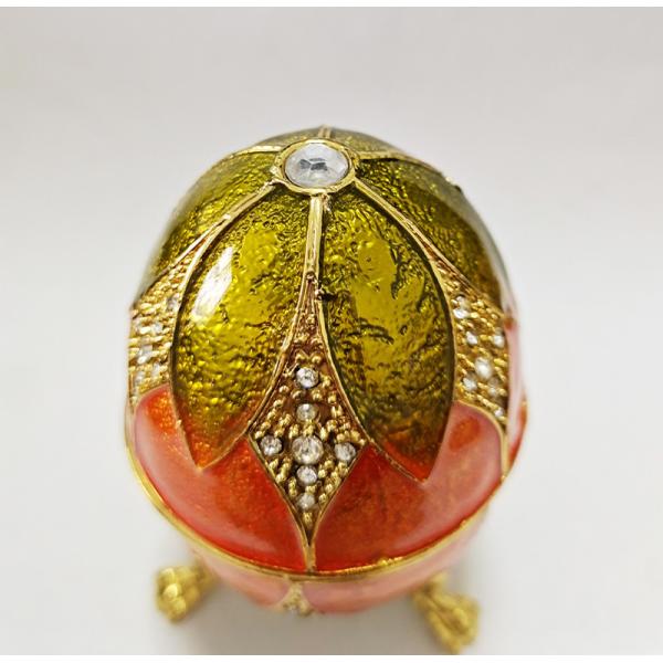 Luxury Faberge Easter Eggs Elegant Enamel jewlery box Crystal Egg Trinket box Jewelry Box Holder Easter Egg Collectible