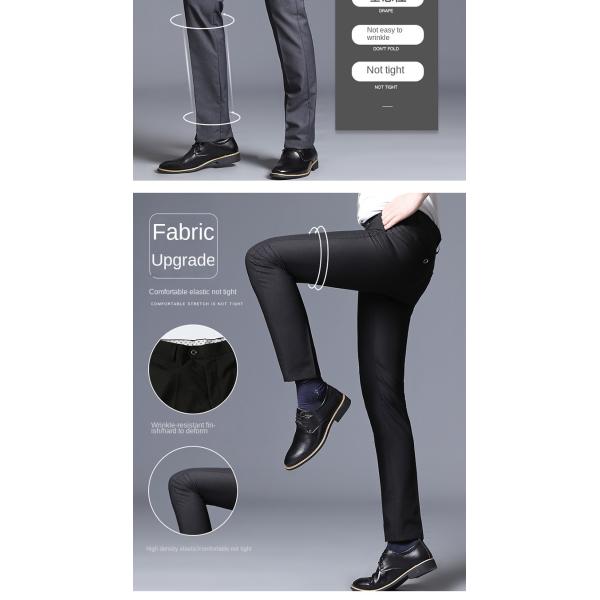 Anti-Shrink Loose Straight Men's Leisure Trousers for Business and Formal Occasions
