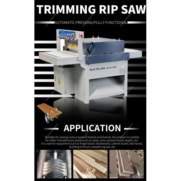Wood Slices Cutting Machine with Adjustable Cutting Width and Multi Rip Saw Blade