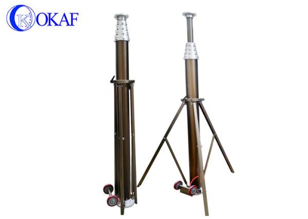 Foot Pump Pneumatic Telescopic Antenna Mast Portable DC12V 15A With Tripod / Wheel