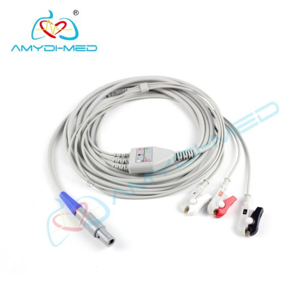 8 Pin 3 Lead Clip ECG Cables And Leadwires ECG Cable With Leadwire For HUNTLEIGH SC1000