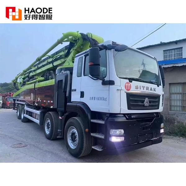 Hot selling construction site 2021 Zoomlioon boom length 63m used concrete pump truck