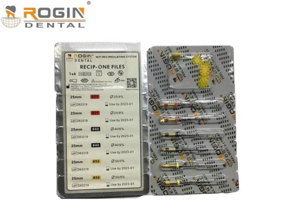 Recip um tamanho giratório dental dos arquivos R25 R40 R50 de Endo Files Niti Alloy Dental