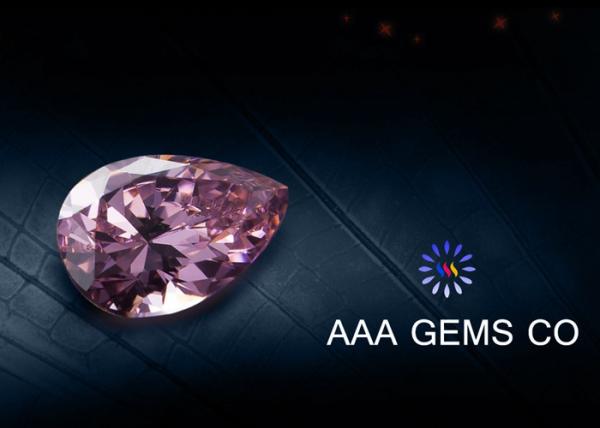 Pear Cut Pink Colored Moissanite Loose Stones Middle Size 5mm x 7mm
