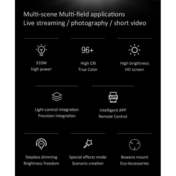 310W Coolcam 300D Fill Light High Brightness For Photography And Short Video