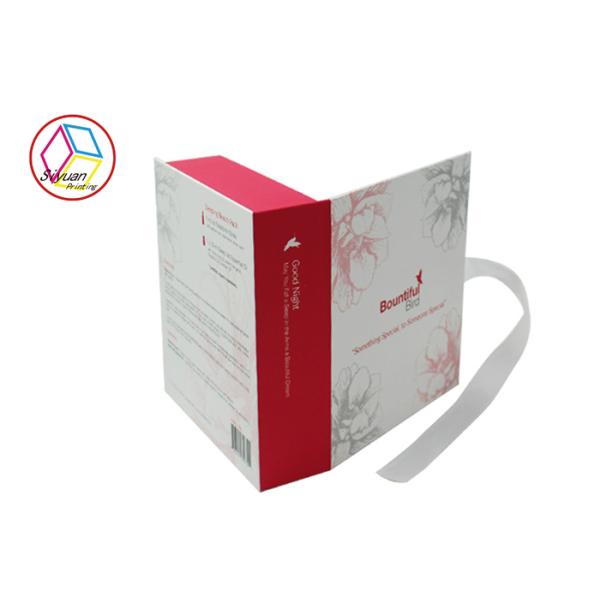 Red Cosmetic Gift Box / Cardboard Makeup Box ISO9001 Certification