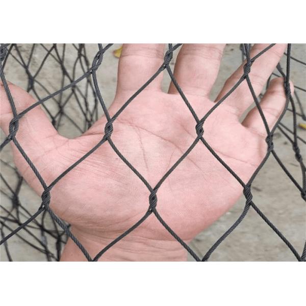 Metal Woven Black Oxide Wire Rope Mesh Flexible 304L 316L For Zoological Enclosures
