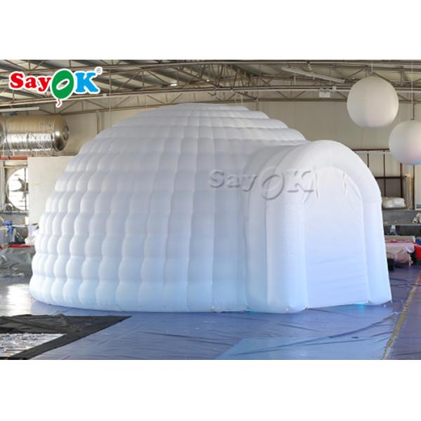 Inflatable Outdoor Tent 5m White Inflatable Igloo Dome Tent  With Led Light For Wedding Event